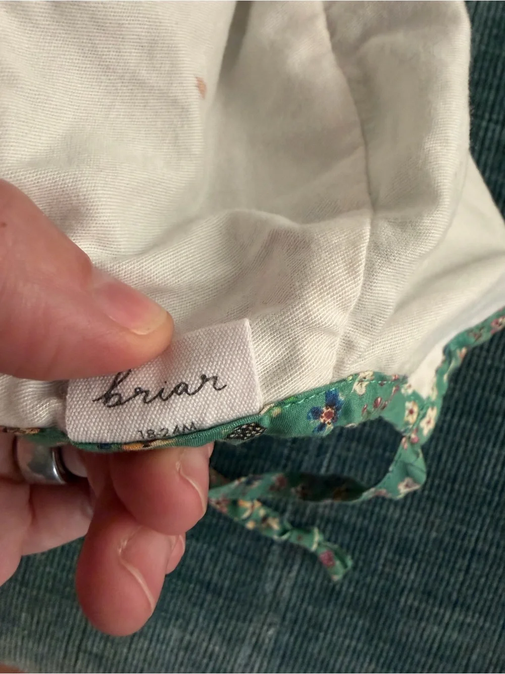 Briar Baby Kids Floral Sun Bonnet - Green Liberty of London Tana Lawn Cotton